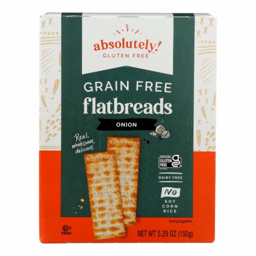 Absolutely Gluten Free - Flatbread - Toasted Onion - Case of 12 - 5.29 oz. Perspective: front