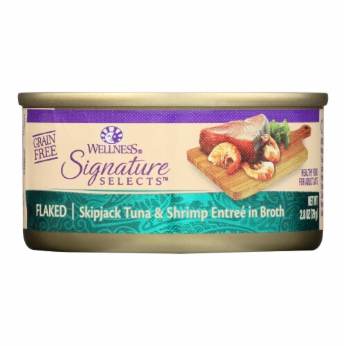 Wellness Pet Products Cat - Can - Tuna - Shrimp - Signature Selects - Case of 12 - 2.8 oz Perspective: front
