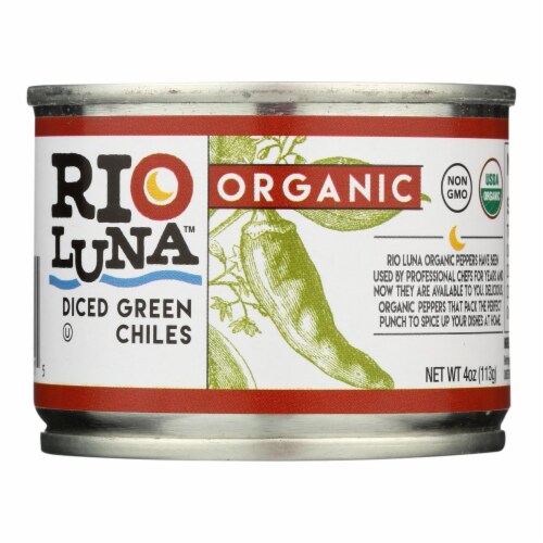 Rio Luna - Organic Green Chiles - Diced - Case of 12 - 4 oz. Perspective: front