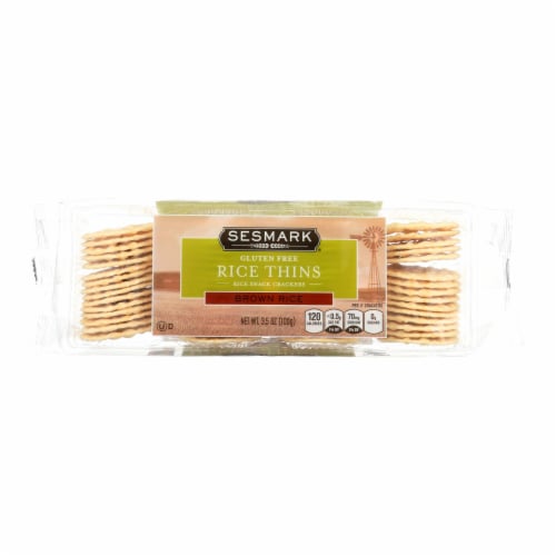 Sesmark Foods Rice Thins - Brown - Case of 12 - 3.5 oz. Perspective: front