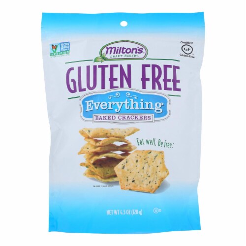 Miltons Gluten Free Baked Crackers - Everything - Case of 12 - 4.5 oz. Perspective: front