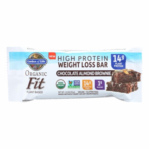 Garden Of Life - Fit High Protein Bar Chocolate Almond Brownie - Case of 12 - 1.9 OZ Perspective: front