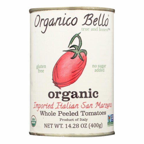 Organico Bello Tomatoes - Organic - Whole - Case of 12 - 14.28 oz Perspective: front