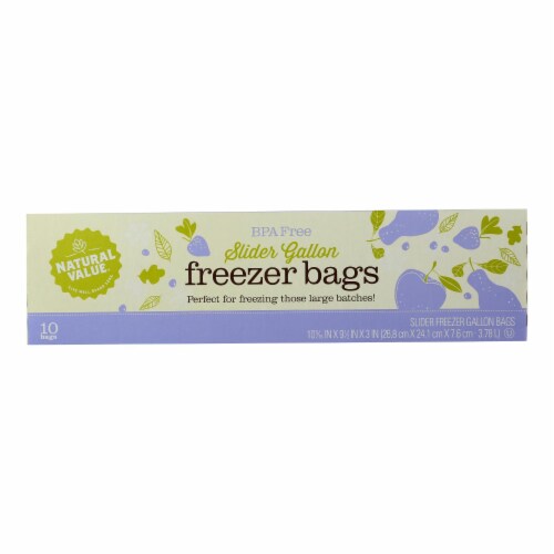 Natural Value - Storage Freezer Bags Gallon - Case of 12 - 10 CT Perspective: front