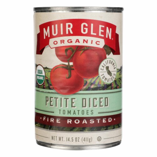 Muir Glen Fire Roasted Diced Tomatoes - Tomato - Case of 12 - 14.5 oz. Perspective: front