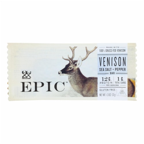 Epic - Bar Venison Sea Salt and Pepper1.3 OZ - Pack of 12, Case of 12 - 1.3  OZ each - City Market