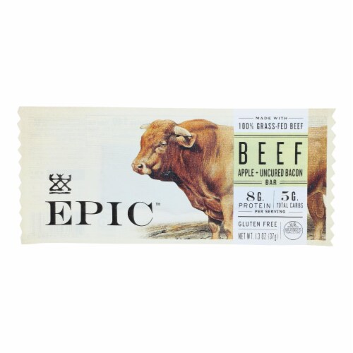 Epic - Beef Bar - Apple Uncured Bacon - Case of 12-1.3 OZ, Case of 12 - 1.3  OZ each - Jay C Food Stores