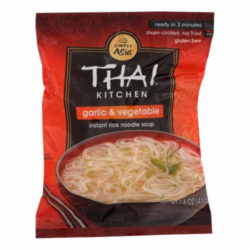 Thai Kitchen Instant Rice Noodle Soup - Garlic and Vegetable - Mild - 1.6 oz - Case of 6 Perspective: front