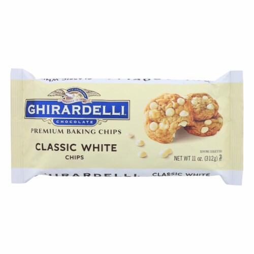 Ghirardelli Classic White Baking Chips - Case of 12 - 11 oz. Perspective: front