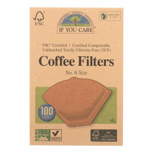 If You Care Coffee Filters lbs.6 Cone Unbleached - Case of 12 - 100 Count Perspective: front