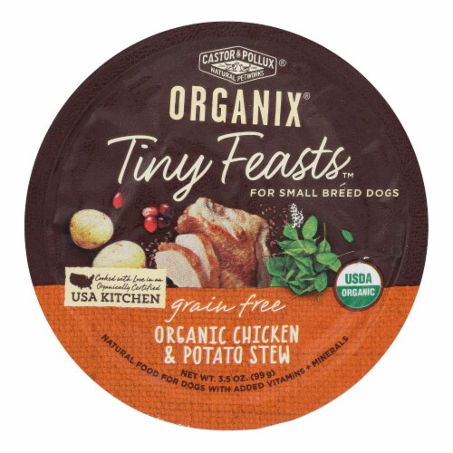 Castor and Pollux Dog Organic Tiny Feasts Chicken Case of