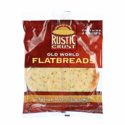 Rustic Crust Pizza Crust - Flatbreads - Italian Herb - 2 pack - 9 oz - case of 12 Perspective: front