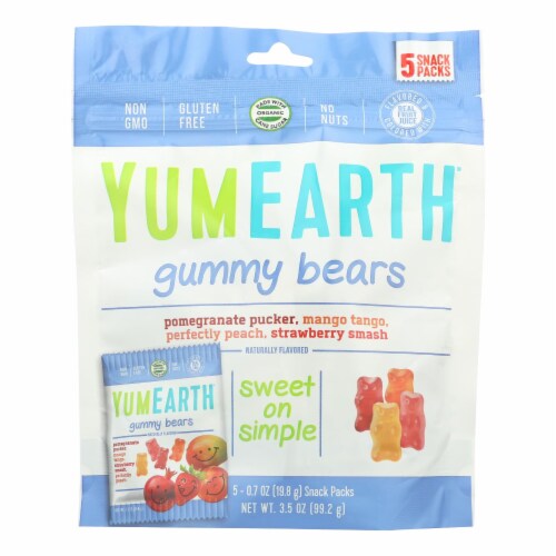 Yumearth Organics Organic Gummy Bear - Snack - Case of 12 - 0.7 oz. Perspective: front