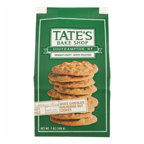 Tate's Bake Shop White Chocolate Macadamia Nut Cookies - Case of 12 - 7 oz. Perspective: front
