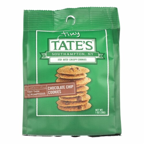Tate's Bake Shop Itsy Bitsy Crispy Chocolate Chip Cookies - Case of 12 - 1 OZ Perspective: front