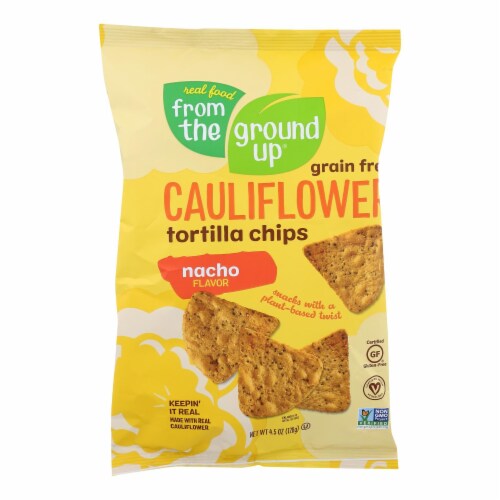 From The Ground Up - Tort Chips Clflwr Nacho - Case of 12 - 4.5 OZ Perspective: front