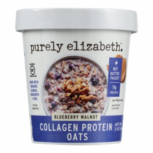 Purely Elizabeth Oat Cup Protein Blueberry Walnut Perspective: front