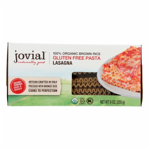 Jovial - Pasta - Organic - Brown Rice - Lasagna - 9 oz - case of 12 Perspective: front