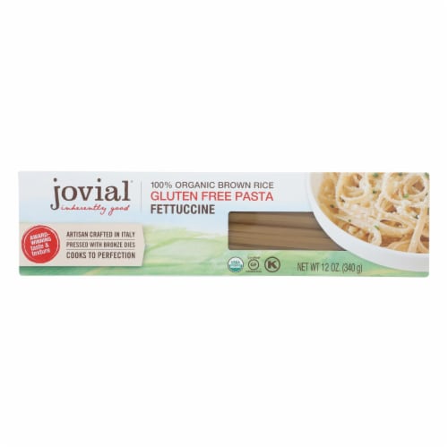 Jovial - Organic Brown Rice Pasta - Fettuccine - Case of 12 - 12 oz. Perspective: front