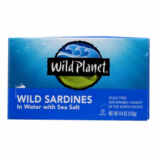 Wild Planet Wild Sardines In Spring Water - Case of 12 - 4.375 oz. Perspective: front