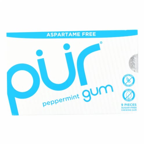 Pur Gum - Peppermint - Aspartame Free - 9 Pieces - 12.6 g - Case of 12 Perspective: front
