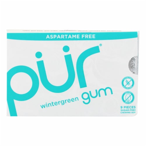 Pur Gum - Wintergreen - Aspartame Free - 9 Pieces - 12.6 g - Case of 12 Perspective: front