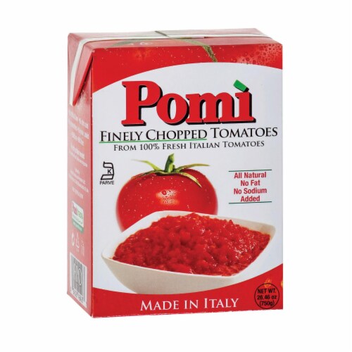 Pomi Tomatoes Chopped Tomatoes - Finely - Case of 12 - 26.46 oz. Perspective: front