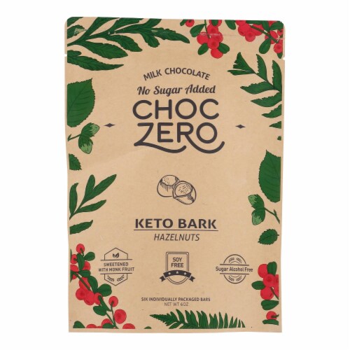 Choczero keto bark milk chocolate hazelnut case of 12 6 oz case of