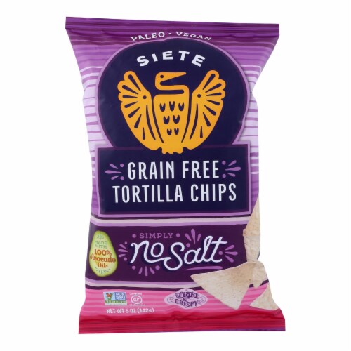 Siete - Tortilla Chip No Salt - Case of 12 - 5 OZ Perspective: front