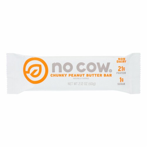 No Cow Bar Chunky Peanut Butter Bar 2.12 OZ - Pack of 12 Perspective: front