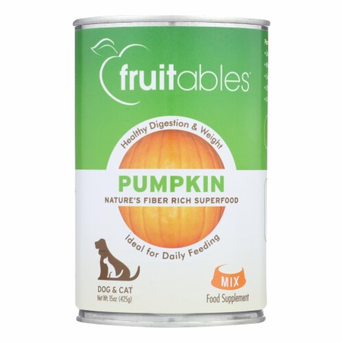 Fruitables - Pet Puree Pumpkin Can - Case of 12 - 15 OZ Perspective: front
