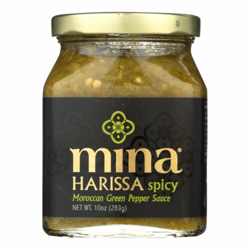 Mina's Spicy Green Harissa Sauce  - Case of 12 - 10 OZ Perspective: front