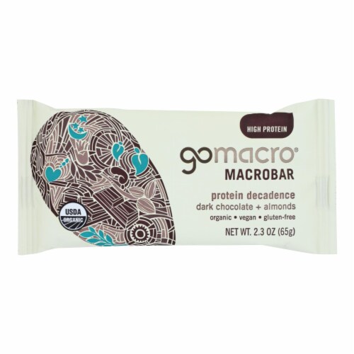 Gomacro Bar - Organic - Dark Chocolate - Almonds 2.3 oz - Pack of 12 Perspective: front