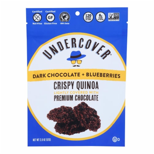 Undercover Quinoa - Crispy Quinoa Dk Ch Blbry - Case of 12 - 2 OZ Perspective: front