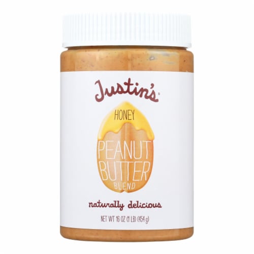 Justin's Nut Butter Peanut Butter - Honey - Case of 12 - 16 oz. Perspective: front