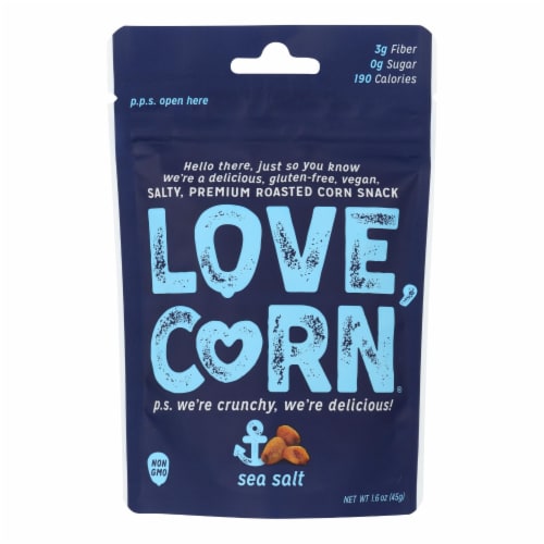 Love Corn® Premium Crunchy Corn Snack - Case of 12 - 4 OZ Perspective: front