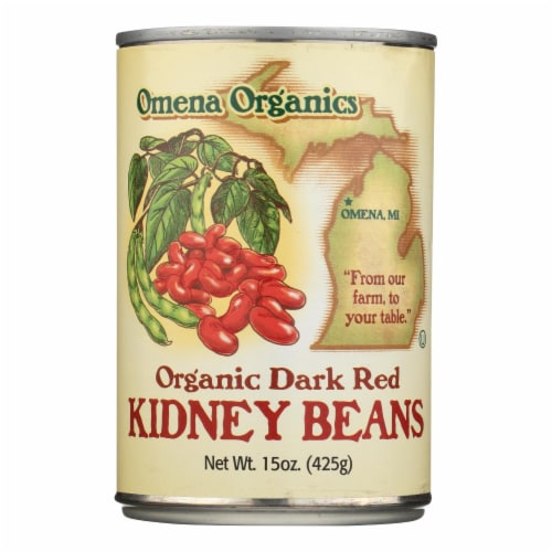 Omena Organics - Kidney Beans Dark Red - Case of 12 - 15 OZ Perspective: front