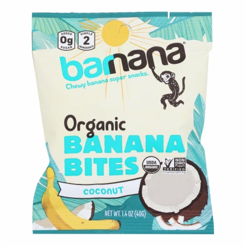 Barnana Organic Chewy Banana Bites - Coconut 1.4 oz - Pack of 12 Perspective: front