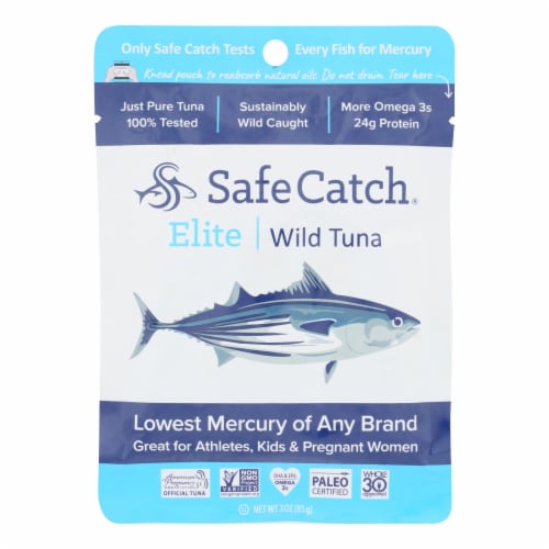 Safe Catch - Tuna Elite Wild Ss Pouch - Case of 12 - 3 OZ Perspective: front