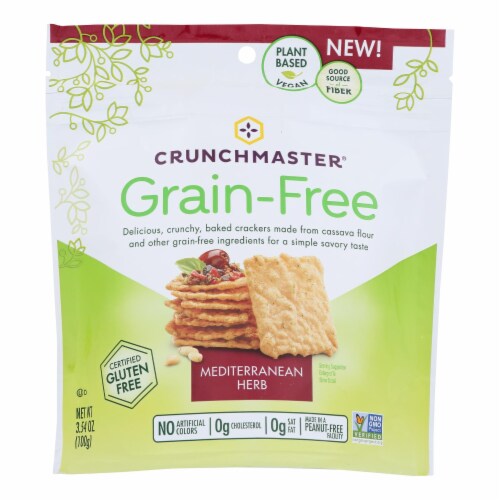 Crunchmaster - Cracker Grain Free Mediterranean Herb - Case of 12 - 3.54 OZ Perspective: front