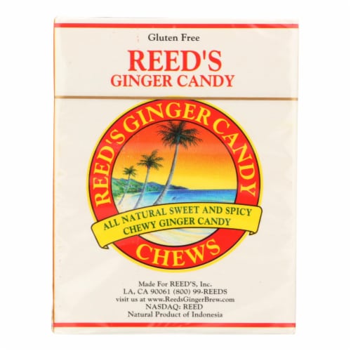 Reed's Ginger Beer Chewy Ginger Candy Rolls - Case of 20 - 2 oz Perspective: front