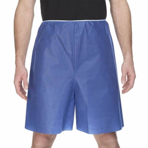 McKesson Adult Disposable Exam Shorts Blue X-Large 100 Ct Perspective: front