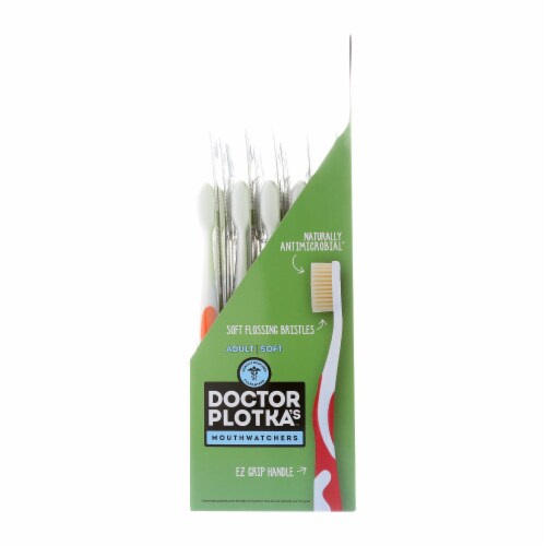 Mouth Watchers Antibacterial Adult Toothbrush Display Case - Assorted Colors - Case of 20 Perspective: front