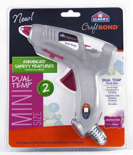 Elmer's Craft Bond 20-Watt Dual Temperature Mini Glue Gun - White Perspective: front