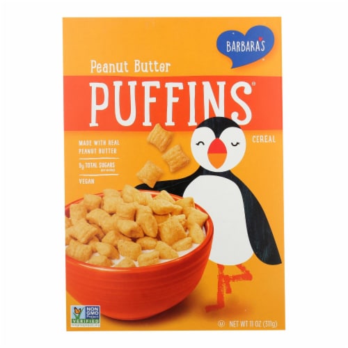 Barbara's Puffins Peanut Butter Cereal Perspective: front