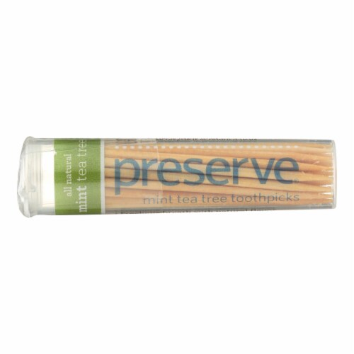 Preserve Flavored Toothpicks Mint Tea Tree - 35 Pieces - Case of 24 Perspective: front