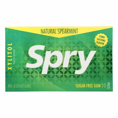 Spry Xylitol Gems - Spearmint - Case of 20 - 10 Count Perspective: front