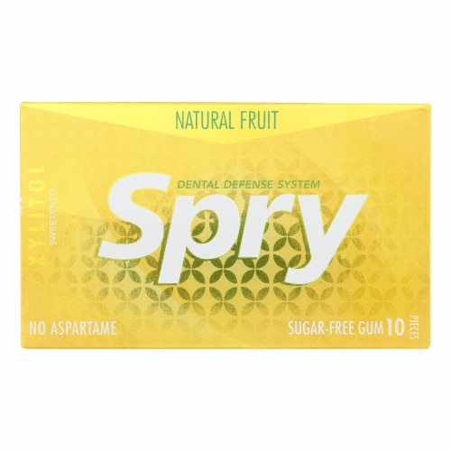 Spry Xylitol Gums - Fresh Fruit - Case of 20 - 10 Count Perspective: front