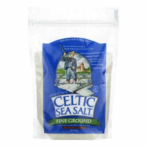 Celtic Sea Salt Fine Ground - Case of 6 lbs Perspective: front