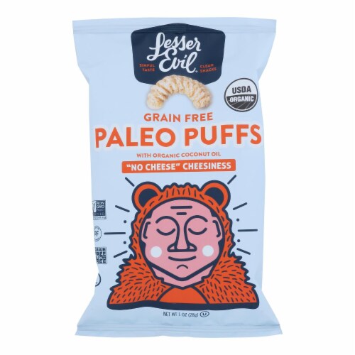 Lesser Evil - Paleo Puff No Cheesns - Case of 24 - 1 OZ Perspective: front